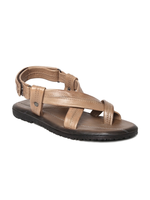 

Alberto Toressi Men Tan Brown Leather Sandals