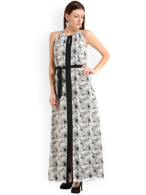 

Kazo White & Black Printed Maxi Dress