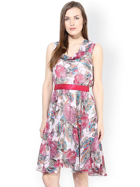 

The Vanca Multicoloured Printed Belted Dress, Multi