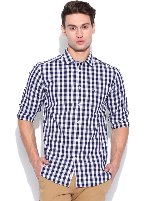 

Arrow Sport White & Navy Checked Manhattan Slim Smart Casual Shirt
