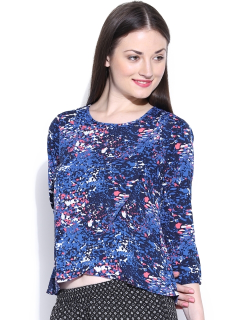 

American Swan Blue Printed Top