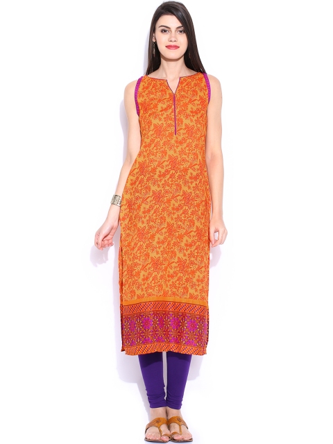 

Vishudh Orange Printed Kurta