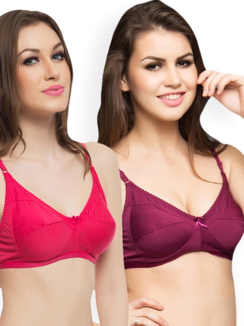 

Clovia Pack Of 2 Bra In Multicolor, Pink