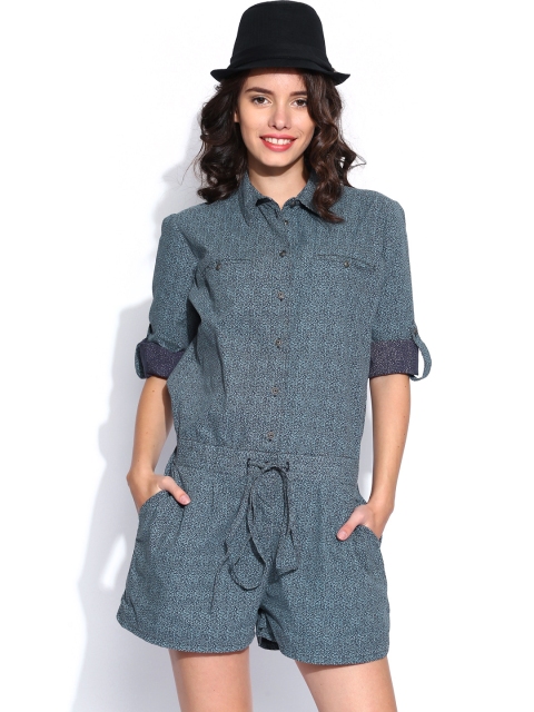 

Tokyo Talkies Grey & Navy Printed Playsuit
