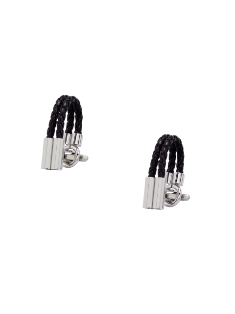 

The Tie Hub Black & Silver-Toned Cufflinks