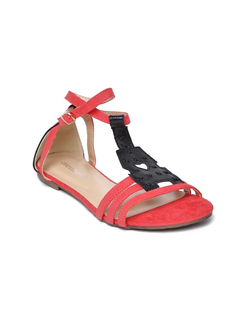 

DressBerry Women Red & Black Sandals