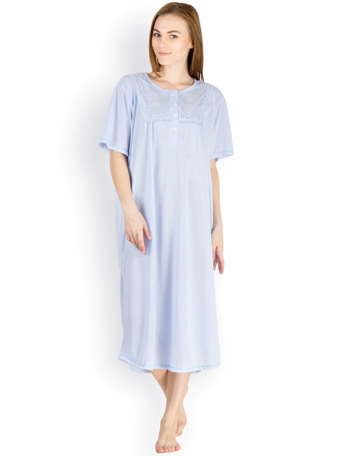

Camey Light Blue Embroidered Nightdress 13813