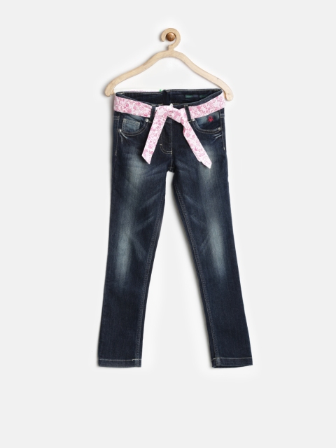 

United Colors of Benetton Girls Navy Skinny Stretchable Jeans, Navy blue