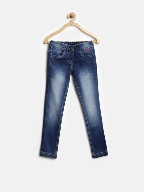 

United Colors of Benetton Girls Blue Washed Skinny Stretch Fit Stretchable Jeans