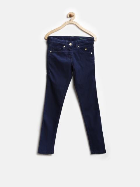 

United Colors of Benetton Girls Navy Skinny Stretch Fit Stretchable Jeans, Navy blue