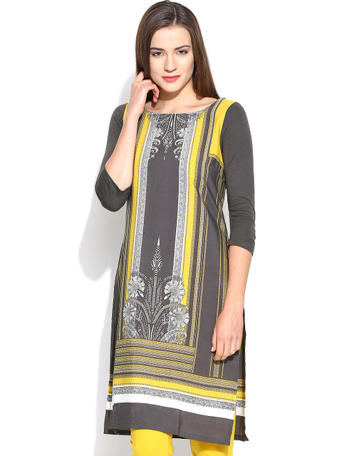 

W Grey Printed Kurta