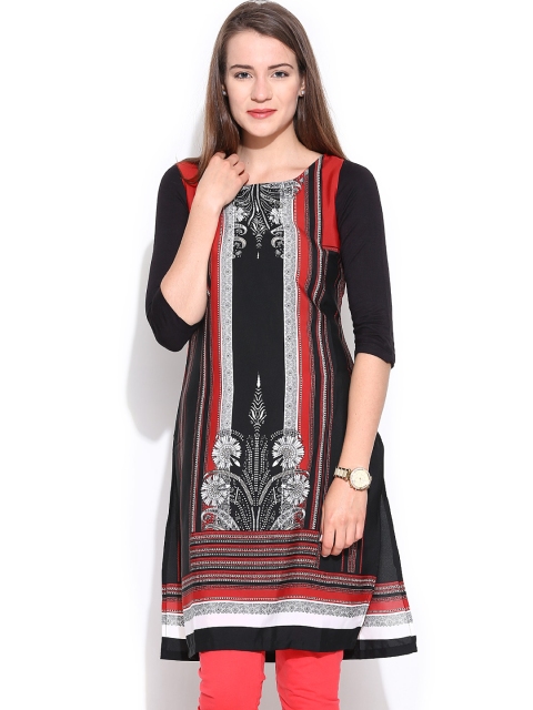 

W Black Printed Kurta