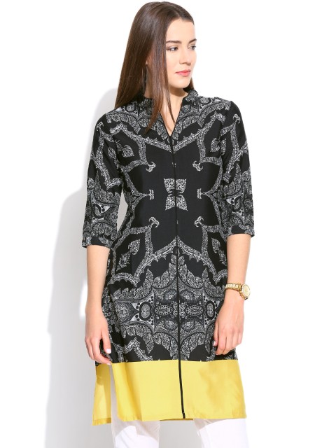 

W Black Printed Kurta