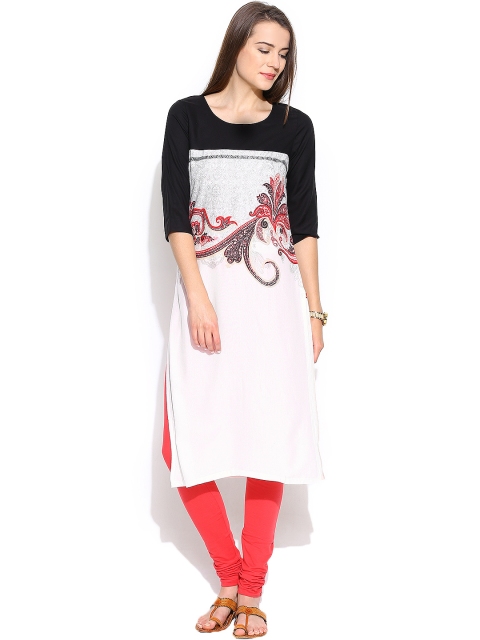 

W Off-White Printed Kurta