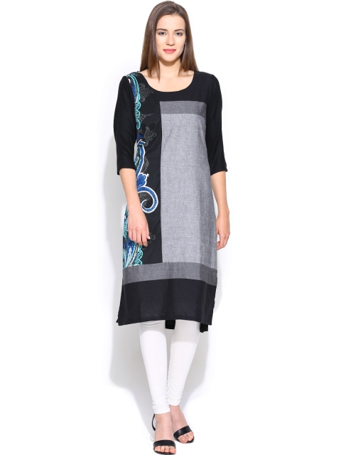 

W Black Printed Kurta