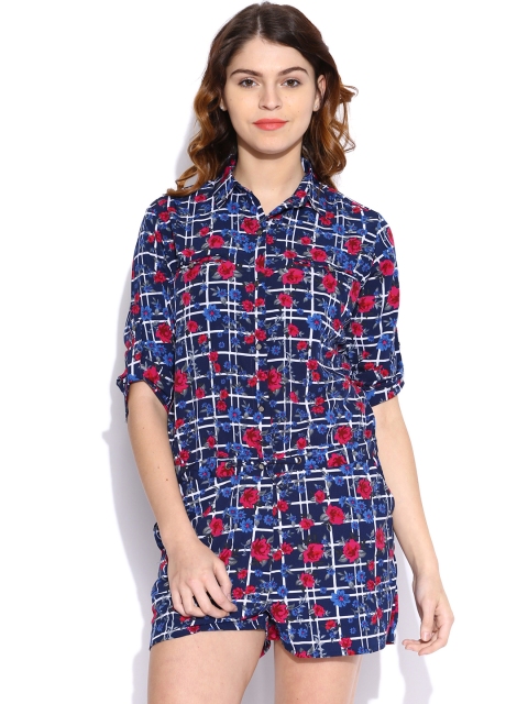 

Tokyo Talkies Blue & Pink Printed Jumpsuit