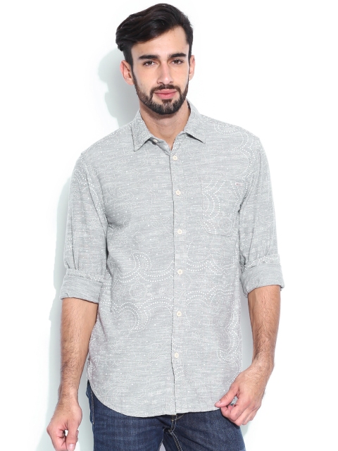 

Jack & Jones Grey Printed Casual Shirt