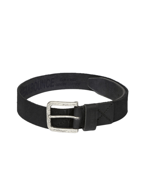 

Breakbounce Men Black Leather Bolts Belt