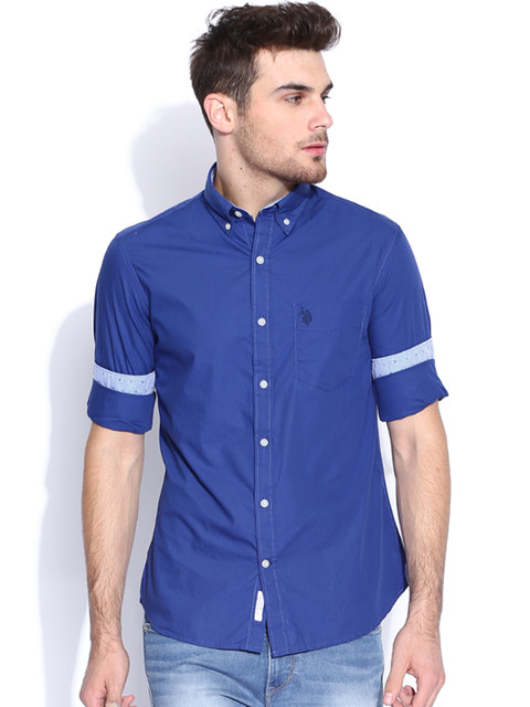 

U.S. Polo Assn. Blue Tailored Fit Casual Shirt