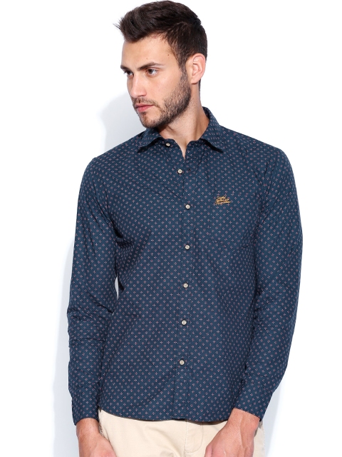 

U.S. Polo Assn. Denim Co. Navy Printed Casual Shirt, Navy blue