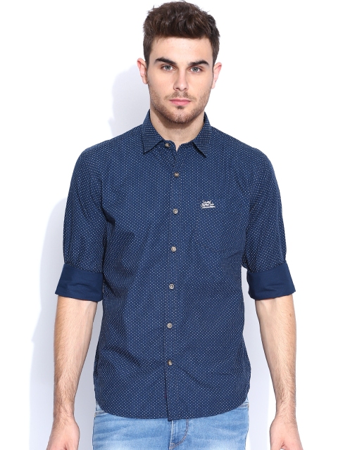 

U.S. Polo Assn. Denim Co. Navy Printed Casual Shirt, Navy blue