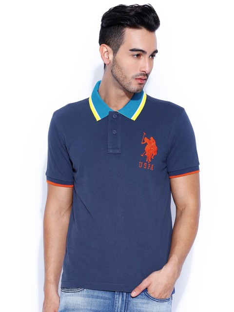

U.S. Polo Assn. Navy Polo Pure Cotton T-shirt, Navy blue