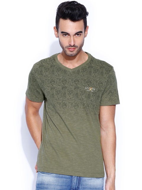 

U.S. Polo Assn. Denim Co. Olive Green Printed T-shirt
