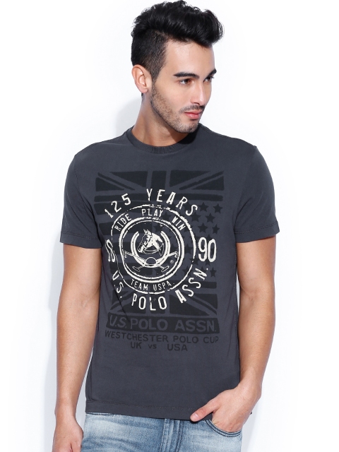 

U.S. Polo Assn. Denim Co. Charcoal Grey Printed T-shirt