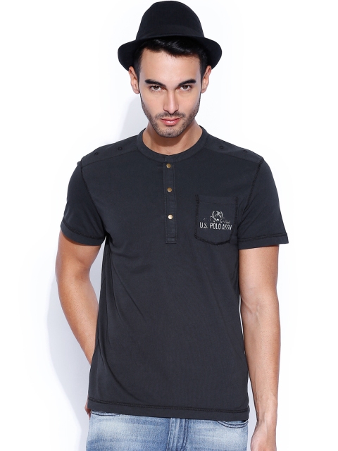 

U.S. Polo Assn. Denim Co. Black Henley T-shirt