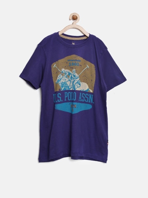 

U.S. Polo Assn. Kids Boys Purple Printed T-shirt