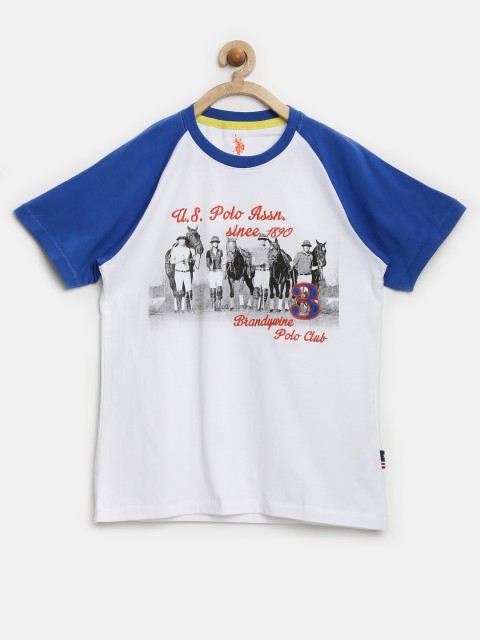 

U.S. Polo Assn. Kids Boys White Printed T-shirt