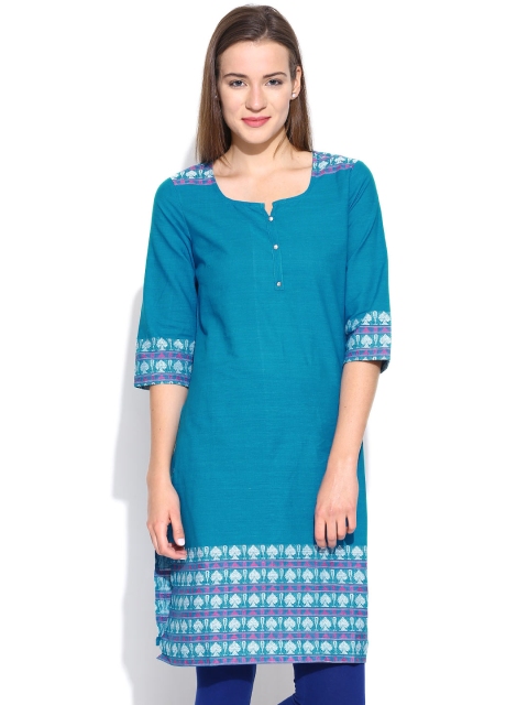 

Aurelia Blue Kurta with Woven Design