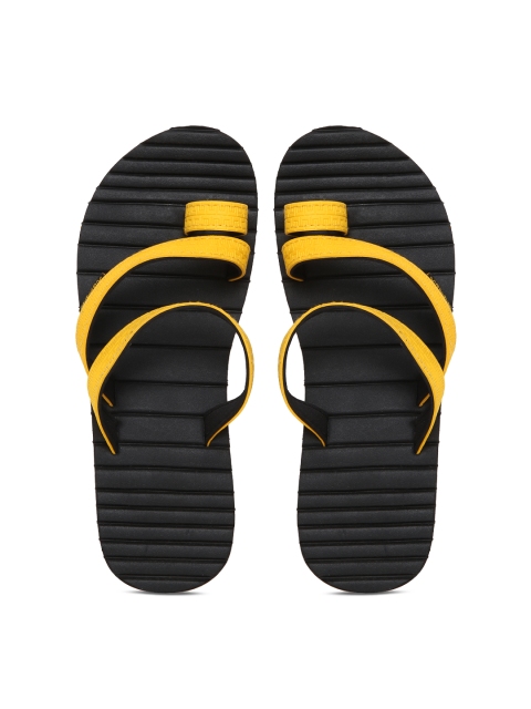 

Solethreads Men Yellow & Black Flip-Flops