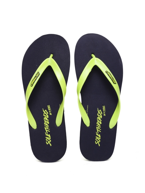 

Solethreads Men Fluorescent Green & Navy Flip-Flops