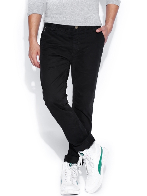 

Breakbounce Black Low-Rise Bear Hug Slim Fit Trousers