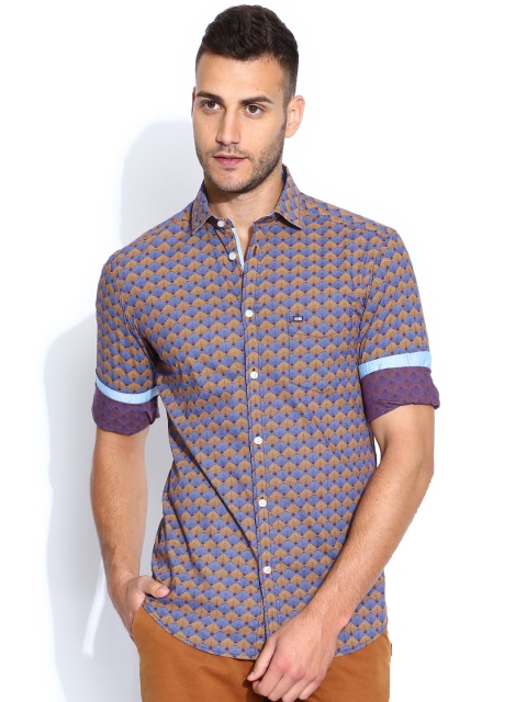 

Arrow Sport Purple & Yellow Printed Manhattan Fit Casual Shirt