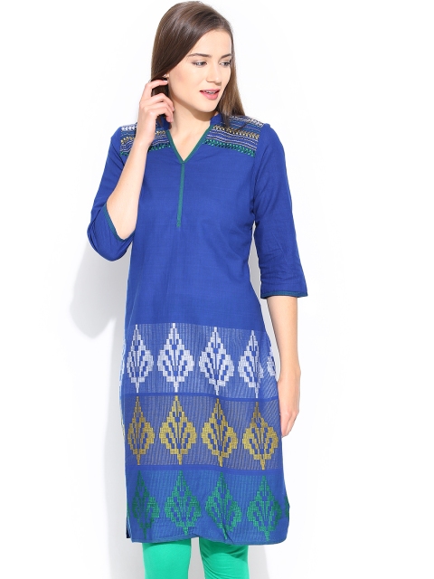 

Aurelia Blue Kurta with Woven Design