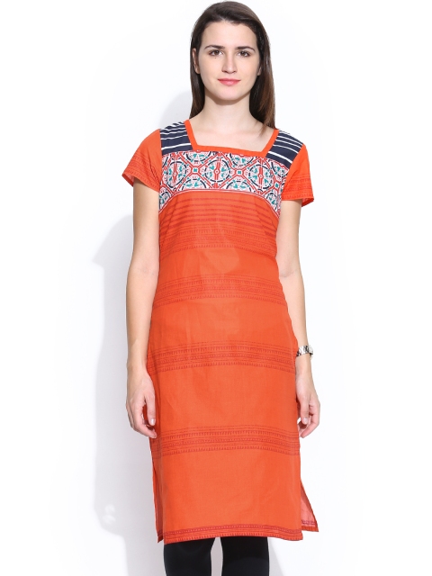 

Aurelia Orange Printed Kurta
