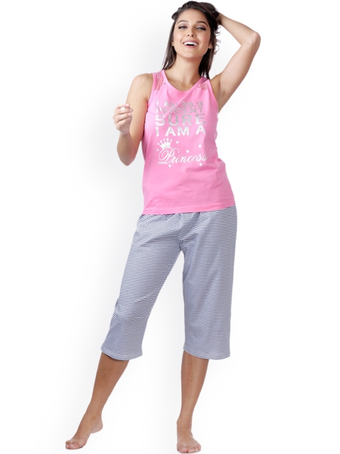 

Heart 2 Heart Pink & Grey Printed Lounge Set LCP 55