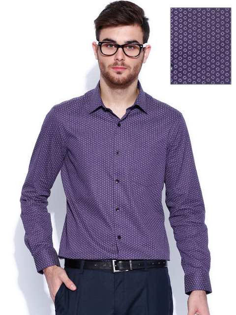 

Arrow Purple Printed Slim Fit Formal Shirt