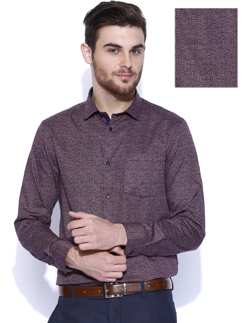 

Arrow New York Dark Purple Printed Slim Fit Semiformal Shirt