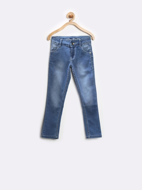 

GJ Unltd Jeans by Gini and Jony Girls Blue Washed Stretchable Jeans