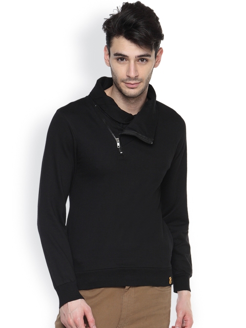 

Campus Sutra Black Hooded Sweatshirt