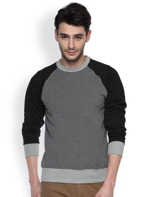 

Campus Sutra Charcoal Grey & Black Sweatshirt