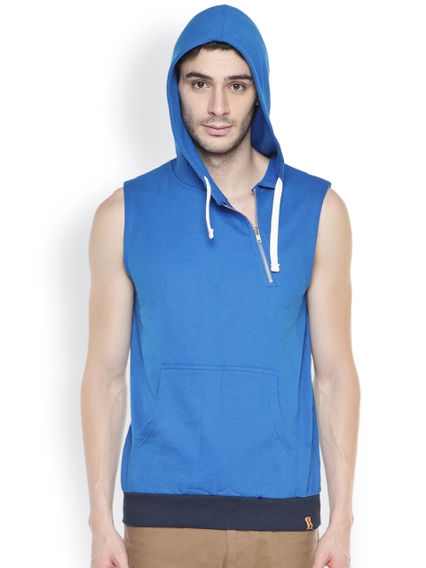 

Campus Sutra Blue Hooded Sweatshirt