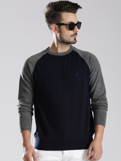 

Nautica Navy Woollen Sweater, Navy blue