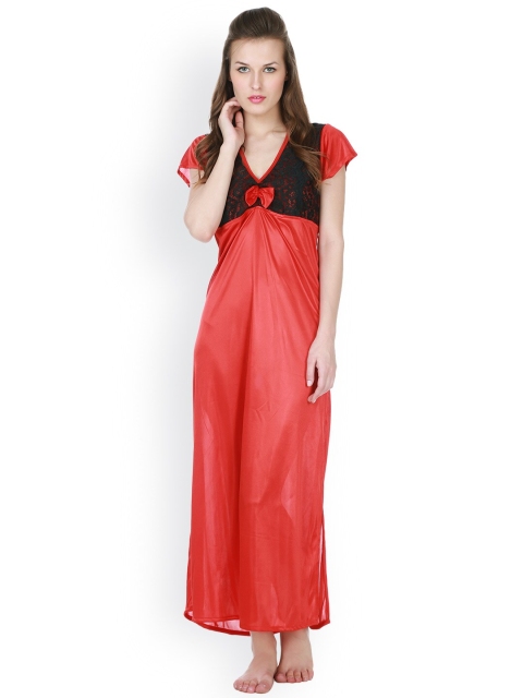 

Claura Red Satin Maxi Nightgown CL-33