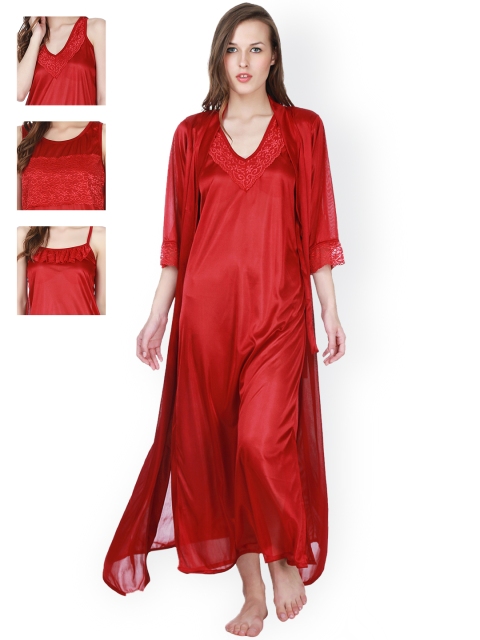 

Claura Red Nightdress Set CL-35