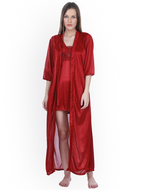 

Claura Maroon 2-Piece Nightdress Set SNR-05