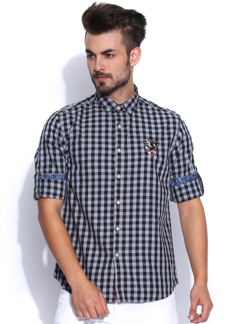 

Ed Hardy Grey & Black Checked Casual Shirt
